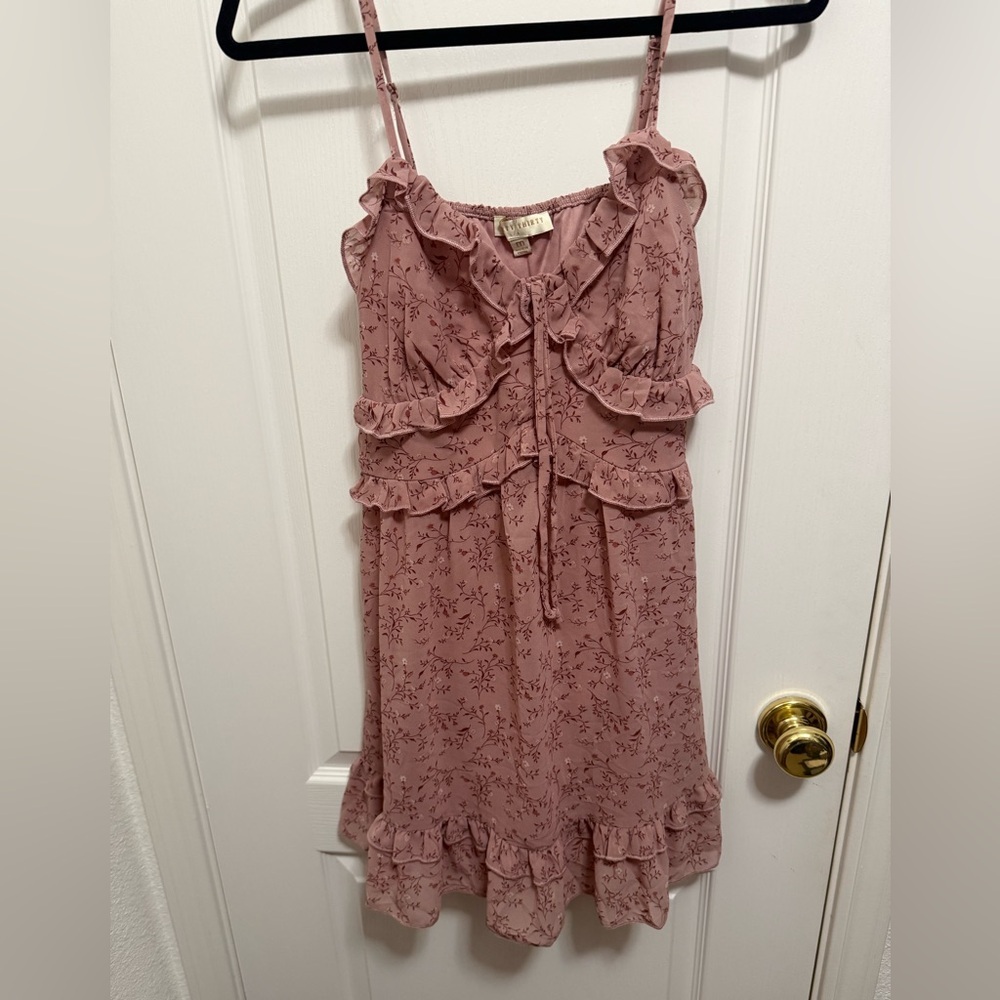 Elegant Pink Floral Mini Dress